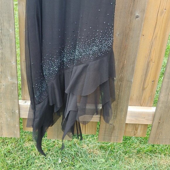 Vintage Fanny USA Sexy Gown Slip Dress Halter Dress BLACK Size Small - Picture 2 of 6